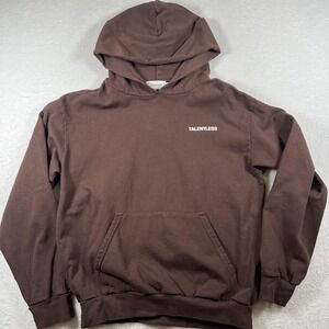 Talentless Hoodie‎ Mens Large Brown Pullover Fleece Sweatshirt Front Logo
